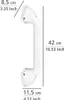 A diagram showing the dimensions of a white grab bar with suction cups. Produktbild-Vorschau