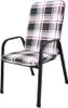 A single chair with a plaid cushion on a white background. Podgląd zdjęcia produktu