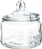 A clear glass sugar jar with a lid and handle, placed on a white background. Náhled obrázku produktu