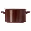 A brown enamel pot with two handles, shown from the side against a white background. Voir les images du produit