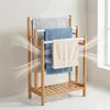 Věšák na ručníky Relaxdays, se 3 tyčemi a odkládací Náhled obrázku produktu 5