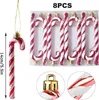 Glitzer Zuckerstangen Christbaumschmuck 8 Stück Rot Produktbild-Vorschau 2