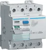 A close-up, angled view of a Hager Residual Current Device (RCD) or Miniature Circuit Breaker (MCB). Produktbild-Vorschau