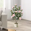 COSTWAY 90cm Kunstbaum mit Blüten, Künstlicher Produktbild-Vorschau 2