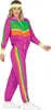 A woman wearing an 80s-style tracksuit. Produktbild-Vorschau