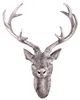 XXL Hirschgeweih Hirschkopf Geweih 10-Ender Silber Optik 48x32x61cm Skulptur Produktbild-Vorschau