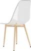 A single transparent chair with wooden legs, shown from the back. Náhled obrázku produktu
