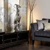 FineBuy Dekorace Design Pes z hliníku stříbrný chrt socha Náhled obrázku produktu 2