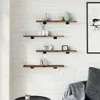vidaXL Nástenné police 4 ks Údený dub 60x10x1,5 cm materiál Náhľad obrázku produktu 3