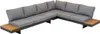 Loungeset Barbados Stone 71 x 70 x 245 cm Aluminium Teak Olefin-Stoff Grau_Natur24 Produktbild-Vorschau