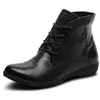 A black leather boot is shown against a white background. Produktbild-Vorschau