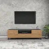 Table TV 'Torsby' avec 3 portes 140 x 30 x 46 cm anthracite Voir les images du produit 4