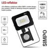 LED reflektor SIMPO s pohybovým čidlem, 10 W, černý, neutrální bílá Náhled obrázku produktu