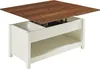 A lift-top coffee table with a wooden top and a white base. Náhled obrázku produktu