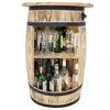 Dekorative Holzfass-Bar mit großer Platte und Produktbild-Vorschau 3