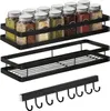 Gewürzregal Wand ohne Bohren 2er Set Edelstahl Schwarz 35 x Produktbild-Vorschau 1