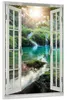 Wallario Wandbild mit Fenster-Illusion: Türkisgrüner See im Produktbild-Vorschau 2