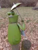 Zaunfigur Zaunhocker Frosch mit Schirm u. Schild Produktbild-Vorschau 2