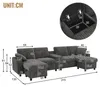 Merax U-Form Ecksofa mit 2 Hockern, USB-, Type-C, Produktbild-Vorschau 7