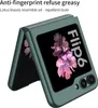 A green flip phone case is shown open, displaying a floral image on the inner screen. Náhled obrázku produktu