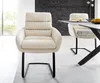 DELIFE Freischwinger Abelia-Flex mit Armlehnen Cord Beige Produktbild-Vorschau 2
