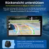 A digital display showing a rearview camera feed, with accompanying text and a small camera icon. Voir les images du produit