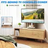 Support TV mobile avec étagère en bois, pivotant et Voir les images du produit 9