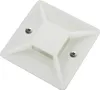 A white cable tie mount with two screws is shown against a white background. Produktbild-Vorschau