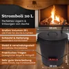 BLACK OAK Ascheeimer STROMBOLI 20L schwarz mit Deckel & Produktbild-Vorschau 2