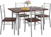 CASARIA® Ensemble table à manger avec 4 chaises chêne foncé Voir les images du produit 1