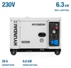 HYUNDAI Diesel Generator DHY8600SE D (6.3 kW, Elektrostart, Produktbild-Vorschau 3