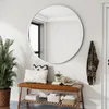 Koonmi 120 cm grote ronde zwarte spiegel, ronde wandspiegel Productafbeelding-voorbeeld 2