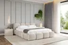 A bedroom scene with a bed, nightstand, and curtains. Produktbild-Vorschau