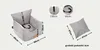 Diagrams and measurements of a pet car seat and a cushion. Produktbild-Vorschau
