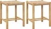Two wooden bar stools with woven seats are shown against a white background. Produktbild-Vorschau