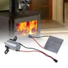 A stove fan generator set is shown in front of a wood-burning stove. Voir les images du produit