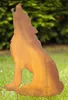 Edelrost Gartenstecker Wolf 74 cm Rost Gartendeko Metall Produktbild-Vorschau 2
