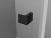 A black shower door handle on a gray background. Produktbild-Vorschau