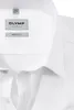 A close-up view of a white OLYMP Level Five Body Fit shirt collar and label. Produktbild-Vorschau