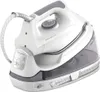 A white and gray steam iron with its base unit against a white background. Náhled obrázku produktu