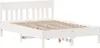 The Living Store Massivholzbett mit Kopfteil Weiß 135x190 Produktbild-Vorschau 3