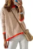 ASKSA Damen Gestreift Pullover Rundhals Langarm Casual Produktbild-Vorschau 1