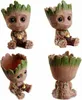 A collage of four images showing a Baby Groot planter from different angles. Produktbild-Vorschau