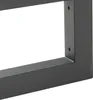 A close-up view of a black metal bracket with two pre-drilled holes. Anteprima dell’immagine prodotto