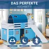 Homestyle4u Hochbett 90x200 Kinder mit Lattenrost Rutsche Produktbild-Vorschau 2