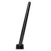 A single black furniture leg with a mounting plate. Produktbild-Vorschau