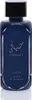 A product shot of a dark blue perfume bottle with a black cap and silver accents. Anteprima dell’immagine prodotto