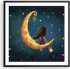 Gerahmtes Poster - Schwarzer Rahmen - Kinder Mädchen Mond - Produktbild-Vorschau 1