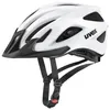 A white Uvex Viva 3 bicycle helmet with black accents and straps, shown on a white background. Produktbild-Vorschau