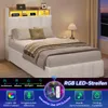 Lit capitonné AODEMOKO avec éclairage LED, lit avec Voir les images du produit 7